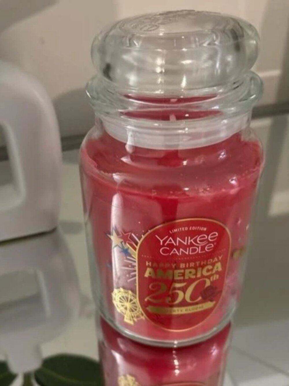 YANKEE CANDLE Liberty Bloom HAPPY BIRTHDAY AMERICA 250TH Rose 22oz Jar Candle
